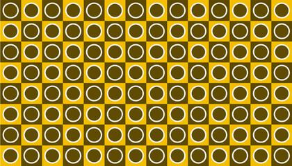 Yellow checkered circle pattern as cover, paper, banner, background