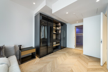 Fototapeta premium Luxury modern high tech furnished apartment in downtown of Montreal, Canada