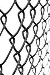 Fototapeta premium Black and white wire fence abstract background