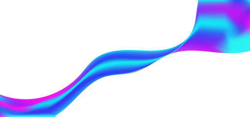 Abstract fluid gradient shape flowing on transparency background