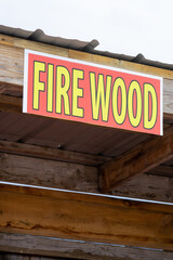 Fototapeta premium Firewood for sale sign