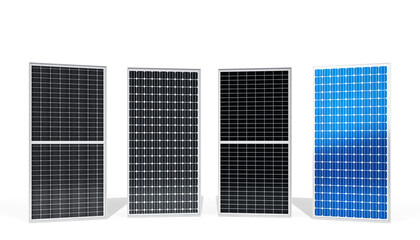 Realistic 3D illustration 4 solar panel type