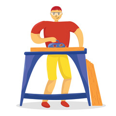 woodworker flat illustration vector art drawing