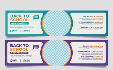 LinkedIn Cover Page Banner For School Admission, Back To School, Business Agency. Social Media Banner Design Template.