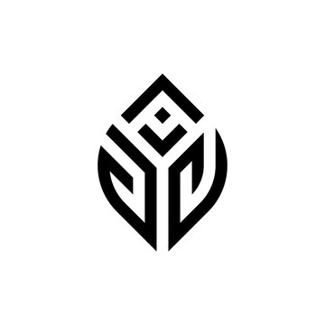 Initial Letter AGJ Abstract Leaf Logo Design Symbol