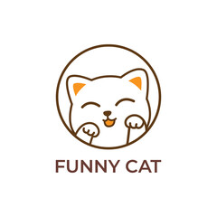 Cute Cat Logo Design Concept