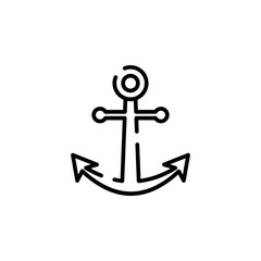 Anchor, Port Dotted Line Icon Vector Illustration Logo Template. Suitable For Many Purposes.