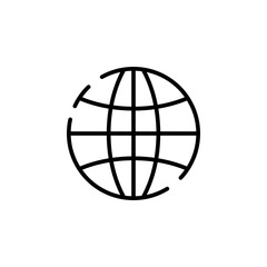 World, Earth, Global Dotted Line Icon Vector Illustration Logo Template. Suitable For Many Purposes.