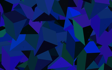 Dark Pink, Blue vector background with triangles.