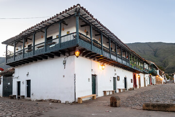 street view of villa de leyva town, colombia