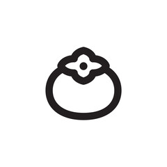 Simple persimmon icon, Vector outline icon on white background.