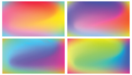 Colorful gradient collection background. Soft Color trendy, Modern screen vector, Nature backdrop. illustration for graphic design, banner, poster, mobile app, dynamic cover, blurred Abstract bright