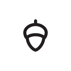 Simple acorn fruit icon, Vector outline icon on white background.