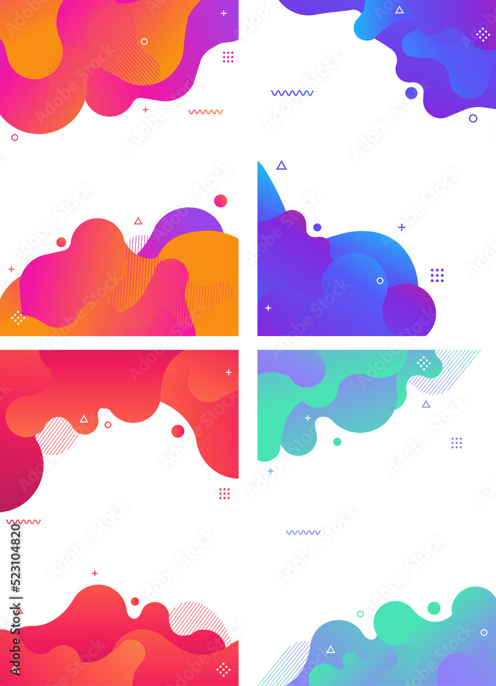 Aufkleber liquid shape colorful template banner with dynamic color. background layout for card, presentation, 