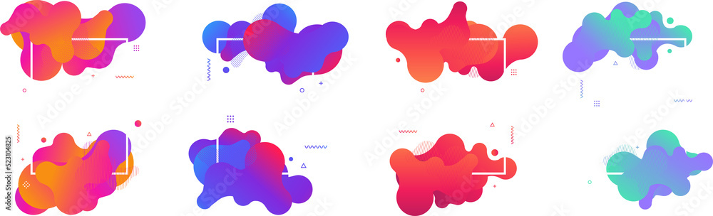 Aufkleber liquid shape colorful template banner with dynamic color. background layout for card, presentation, 