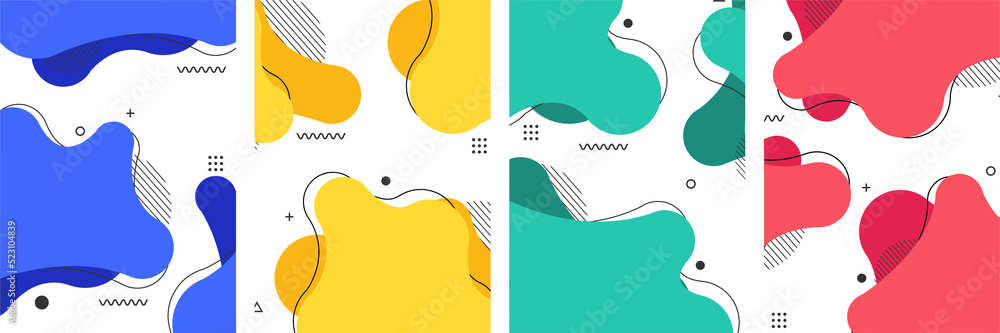 Poster liquid shape colorful template banner with dynamic color. background layout for card, presentation, 