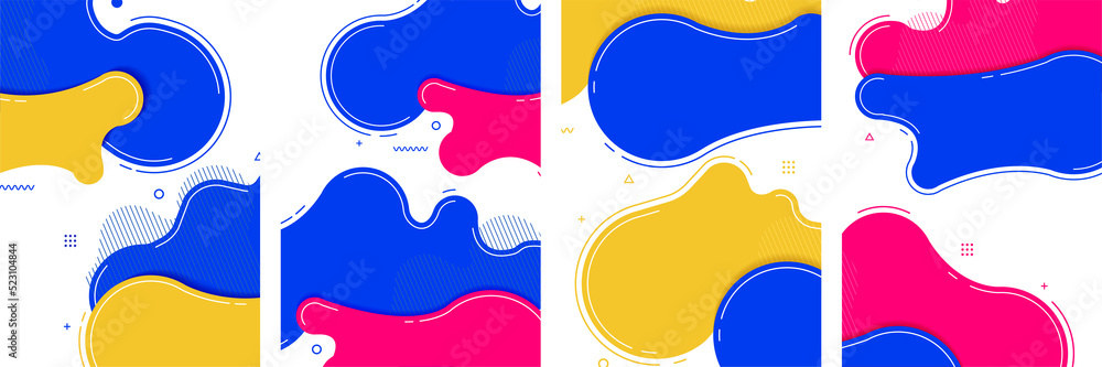 Aufkleber liquid shape colorful template banner with dynamic color. background layout for card, presentation, 