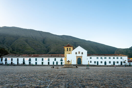 street view of villa de leyva town, colombia