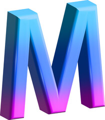 3D Gradient Alphabet Letter M