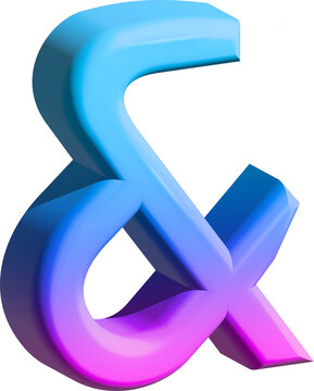 3D Gradient Alphabet Ampersand