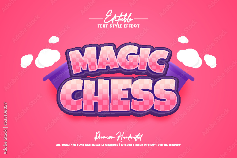 Aufkleber magic chess playful editable text style effect