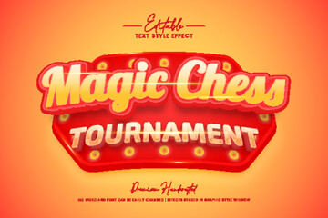 Magic Chess Tournament Gaming Editable Text Style Effect