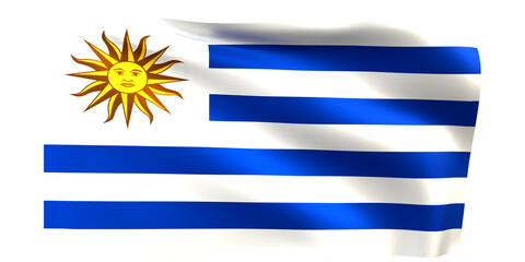 Flag of Uruguay 3d render.