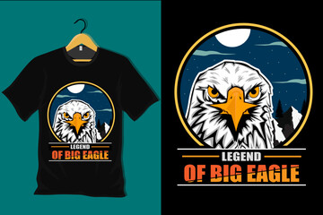 Legend of Big Eagle Retro Vintage T Shirt Design