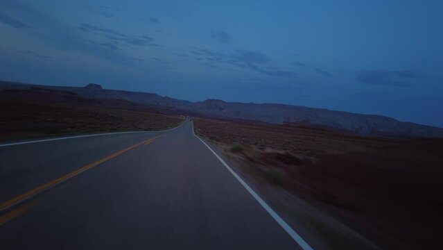 Driving Plate Utah Desert Highway 261 Southbound Evening Multicam Set 10 Front View Southwest USA