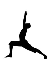 요가, 전사자세, 실루엣, 파워