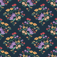 beautiful hand drawn flower seamless for fabric pattern or digital paper
