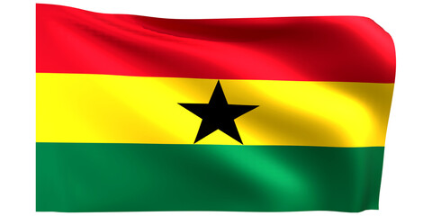 Flag of Ghana 3d render.