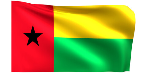 Flag of Guinea Bissau 3d render.