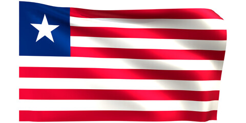 Flag of Liberia 3d render.