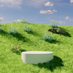 Natural scene podium prudct display