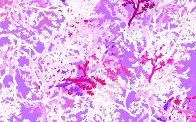 Fototapeta na wymiar Light Pink, Yellow vector doodle pattern with leaves, branches.