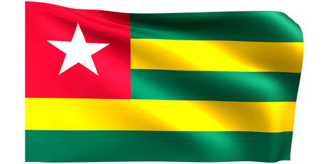 Flag of Togo 3d render.