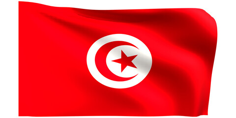 Flag of Tunisia 3d render.
