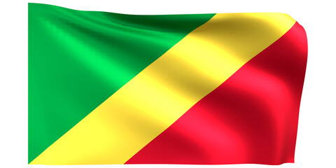 Flag of Congo 3d render.