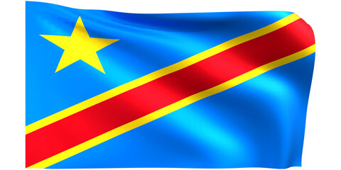 Flag of  Congo 3d render.