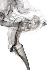 Dark smoke on a white background