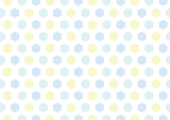 背景　カラフル六角形　パステルカラー　水色