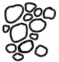 Freeform hand doodle freehand pebble line and shape sketch