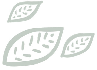 Boho leaf shape and line abstract organic hand drawn illustration