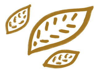 Boho leaf shape and line abstract organic hand drawn illustration