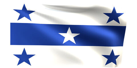 Flag of Gambier Islands 3d render.