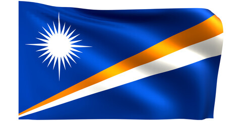 Flag of Marshall Islands 3d render.