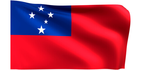 Flag of Samoa 3d render.