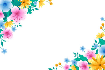 Congratulations. Beautiful floral background with floral ornament. Colorful spring background with beautiful flowers. Vector illustration. 