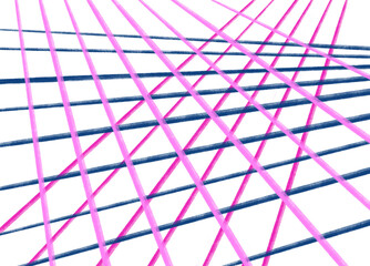 Neon pink futuristic line mesh perspective 3D style hand draw illustration